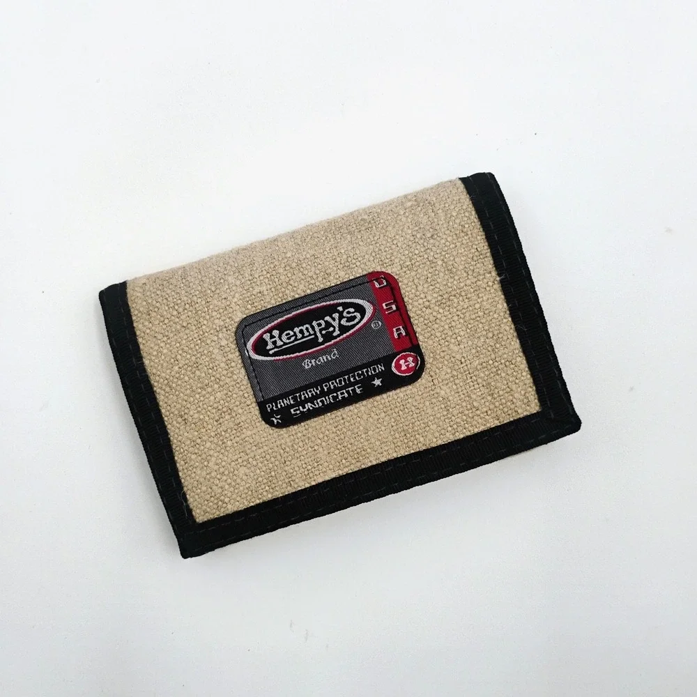 Hempy's Natural Hemp Tri-Fold Wallet USA Planetary Protection Syndicate VTG 90s